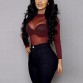 2018 Sexy Women Blouses See Through Transparent Mesh Stand Neck Long Sleeve Sheer Blouse Shirt Ladies Tops Tee Plus Size