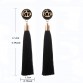 Black Crystal Flower Fringe Earings Earing Geometric Long Dangle Tassel Earrings For Women 2018 Fashion Jewelry Oorbellen Gift