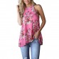 Elegant Sleeveless Halter Womens Chiffon Tops Blouses Vintage Floral Printed Summer Boho Beach Shirts Backless Slim Blusas Mujer