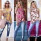 Elegant Sleeveless Halter Womens Chiffon Tops Blouses Vintage Floral Printed Summer Boho Beach Shirts Backless Slim Blusas Mujer