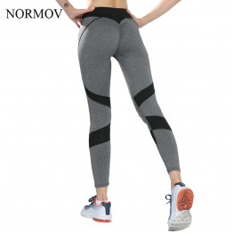 NORMOV Sexy Push Up Leggings Women Heart Patchwork Fitness Legging Femme Activewear Breathable Stretch Pants Women S-XL 2 Colors
