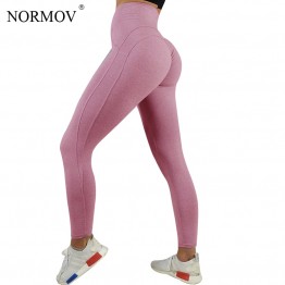 NORMOV Sexy Push Up Leggings Women Workout Clothing Heart High Waist Leggins Female Breathable Patchwork Jeggings Activewear