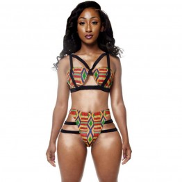 New Style Womens African Print Inspired Two Piece Bathing Suit Swimwear Bikinis Popular Sensual Pretty Swimming Suit Swimwears