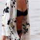 New Summer Blouse Women Cotton Kimono Cardigan Polka Dot Printed Boho Tops Thin Outerwear Long Beach Kimono Blusas White #N22