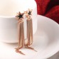 Rose Gold Tassel Earrings Female Fashion Jewelry Stainless Steel Women's Earrings Hanging
