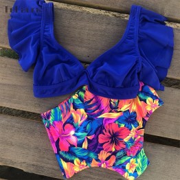 Ruffle High Waist Bikini 2019 Swimwear Women Swimsuit Push Up Bikinis Women Biquini Print Swimsuit Female Beachwear Bathing Suit