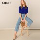 SHEIN Ladies Casual Green Puff Sleeve Keyhole Back Solid Top And Blouse Women 2019 Summer Workwear Half Sleeve Elegant Blouses