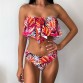 Sexy High Waist Bikinis 2019 New Print Swimwear Women Swimsuit Shoulder Ruffle Bathing Suits Beach Wear Push Up Biquini Female