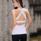 Sports Top Running Yoga T Shirts For Women Slim Workout Activewear Fitness Cross Back Gym Tank Dry Fit Tight Jerseys Clothing