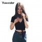 Summer Sexy V-neck knitted top tees Women black short sleeve bustier crop top Party white tops tank slim female camisole