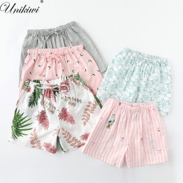 UNIKIWI.Cute Summer Sleep Bottoms Cotton Pajama Shorts Women's Loose Elastic Waist Pajama Pants Plus Size M-XL Lounge.21 Colors