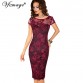Vfemage Womens Elegant Sexy Crochet Hollow Out Pinup Party Evening Special Occasion Sheath Fitted Vestidos Dress 4272