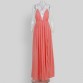 Yissang 2017 high split maxi dress chiffon solid sexy evening party clubwear spaghetti strap dresses blue red pink white