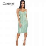 Ziamonga 2019 Women Bandage Dress Sexy Spaghetti Strap Sheath Sexy Club Fashion Evening Party Celebrity Ladies Summer Dresses