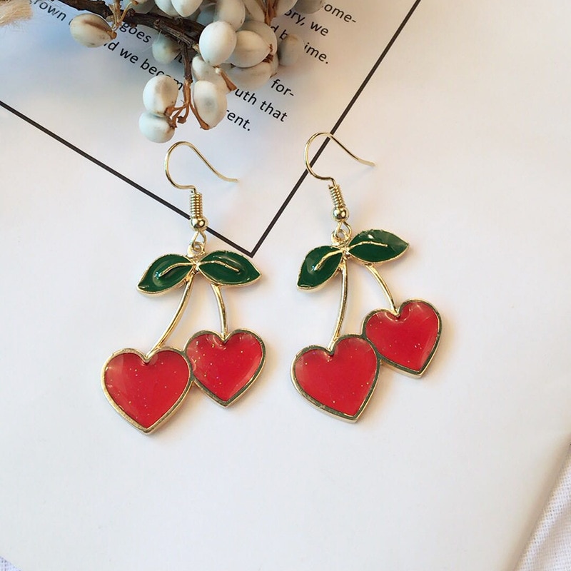 2019-Korea-New-Cute-Little-Fresh-Love-Cherry-Earrings-Enamel-Cherry-Long-Drop-Earrings-Womens-Jewelr-32915484799
