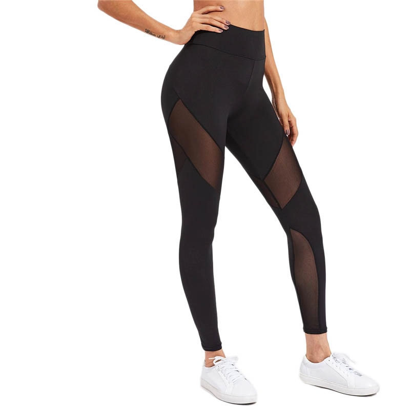 SweatyRocks-Active-Mesh-Panel-Zip-Detail-Leggings-Activewear-High-Waist-Skinny-Leggings-2019-Spring--32971026917